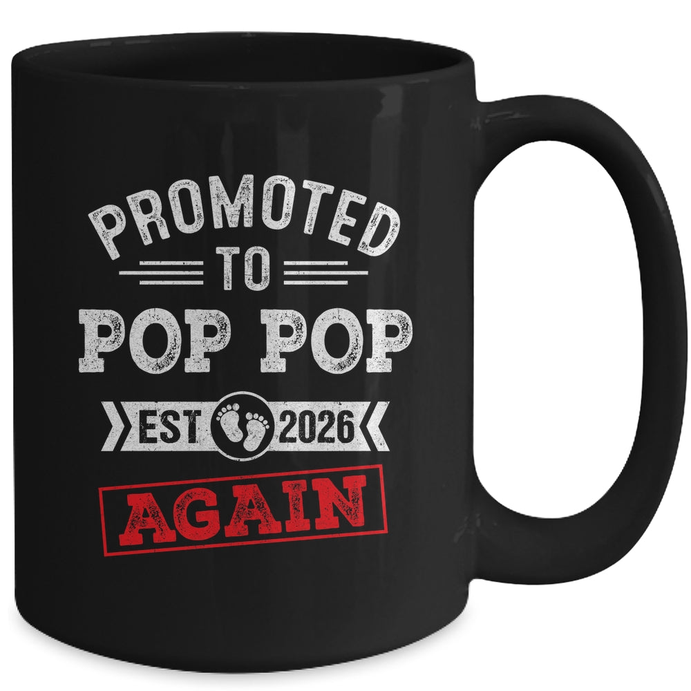 Promoted To Pop Pop Again 2026 Pregnancy Announcement Mug | teecentury