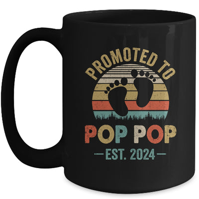 Promoted To Pop Pop Est 2024 Fathers Day Vintage Mug | teecentury