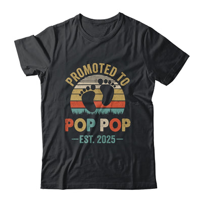 Promoted To Pop Pop Est 2025 Fathers Day Vintage Shirt & Hoodie | teecentury