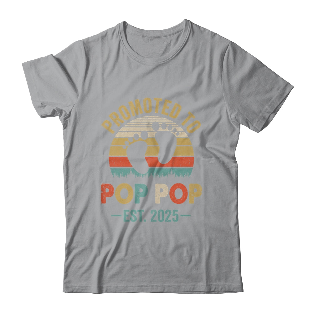 Promoted To Pop Pop Est 2025 Fathers Day Vintage Shirt & Hoodie | teecentury