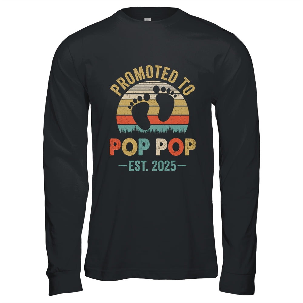Promoted To Pop Pop Est 2025 Fathers Day Vintage Shirt & Hoodie | teecentury