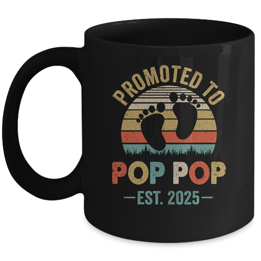 Promoted To Pop Pop Est 2025 Fathers Day Vintage Mug | teecentury