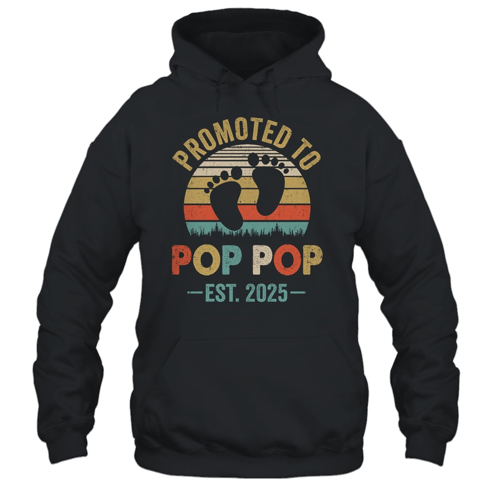 Promoted To Pop Pop Est 2025 Fathers Day Vintage Shirt & Hoodie | teecentury