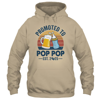 Promoted To Pop Pop Est 2025 First Time Fathers Day Vintage Shirt & Hoodie | teecentury