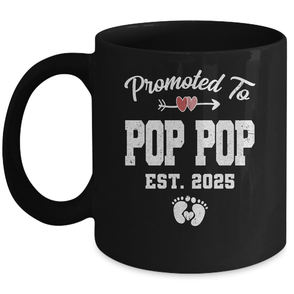 Promoted To Pop Pop Est 2025 Funny First Time Fathers Day Mug | teecentury
