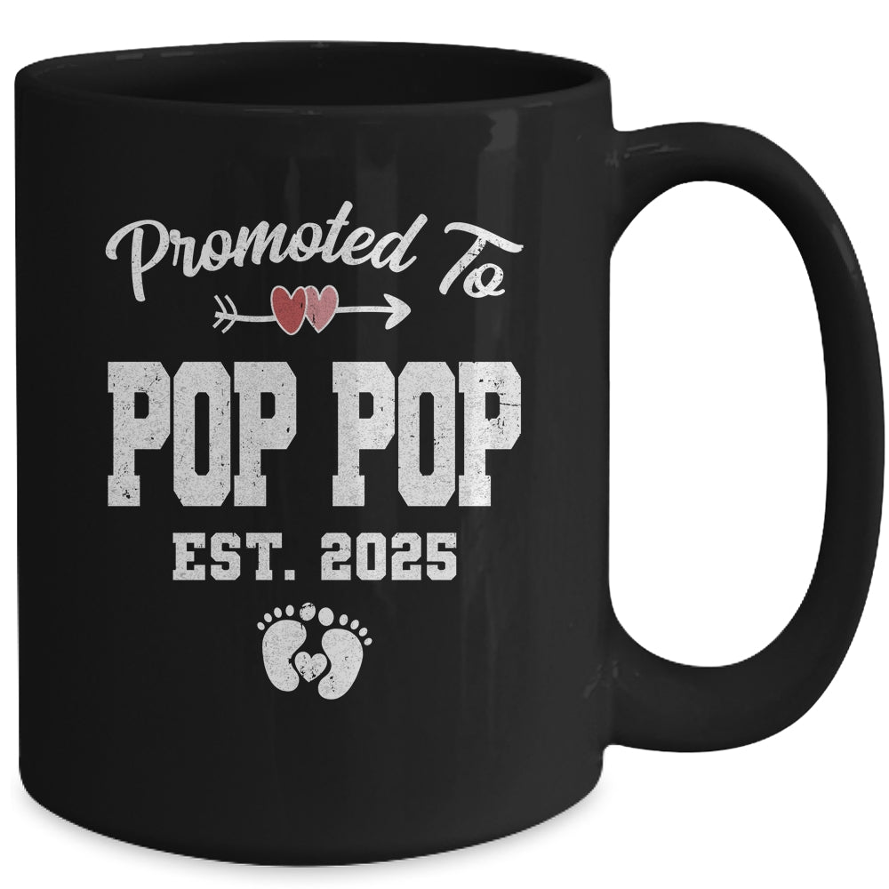 Promoted To Pop Pop Est 2025 Funny First Time Fathers Day Mug | teecentury