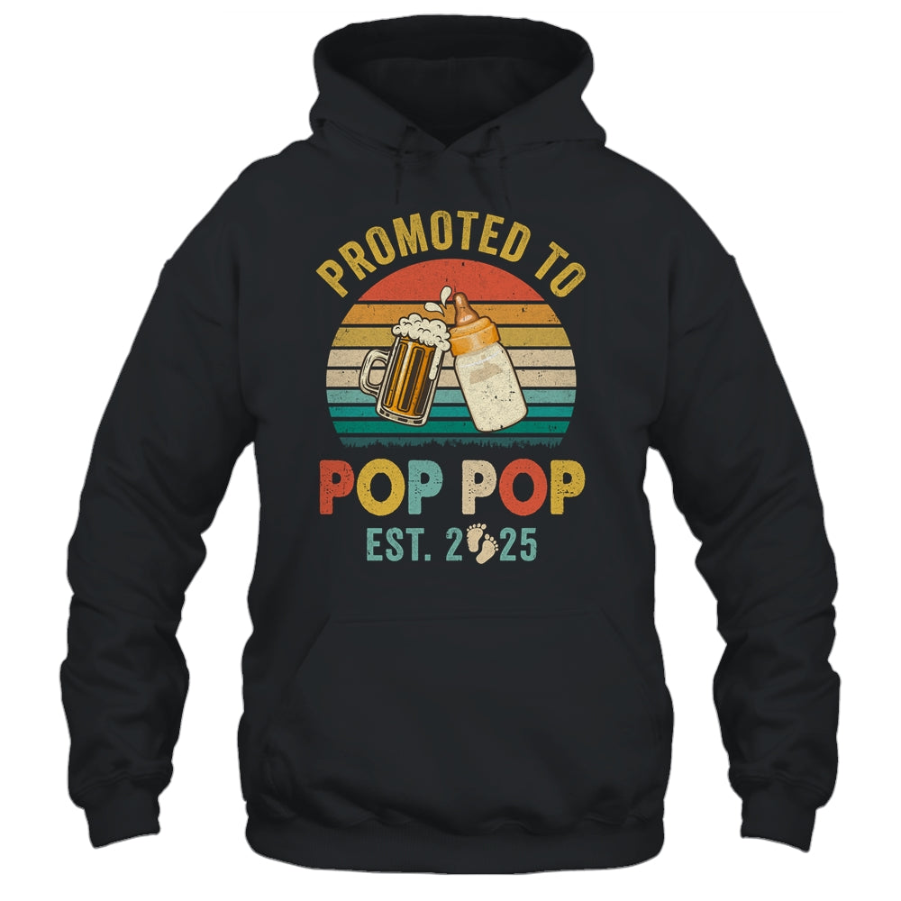 Promoted To Pop Pop Est 2025 Vintage New Fathers Day Shirt & Hoodie | teecentury