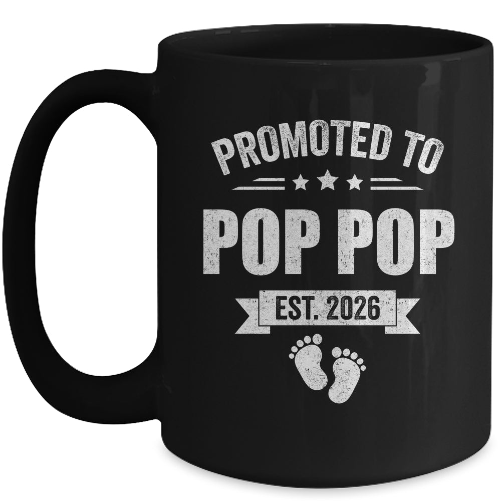 Promoted To Pop Pop Est 2026 Fathers Day First Time New Mug | teecentury