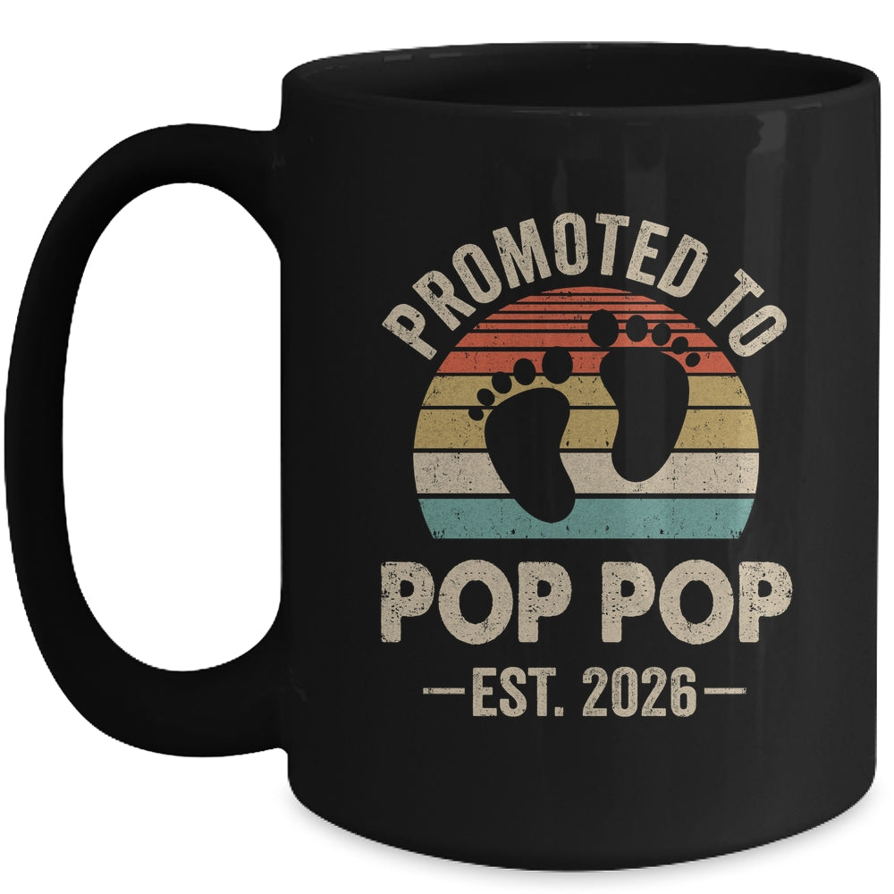 Promoted To Pop Pop Est 2026 Fathers Day Vintage Mug | teecentury