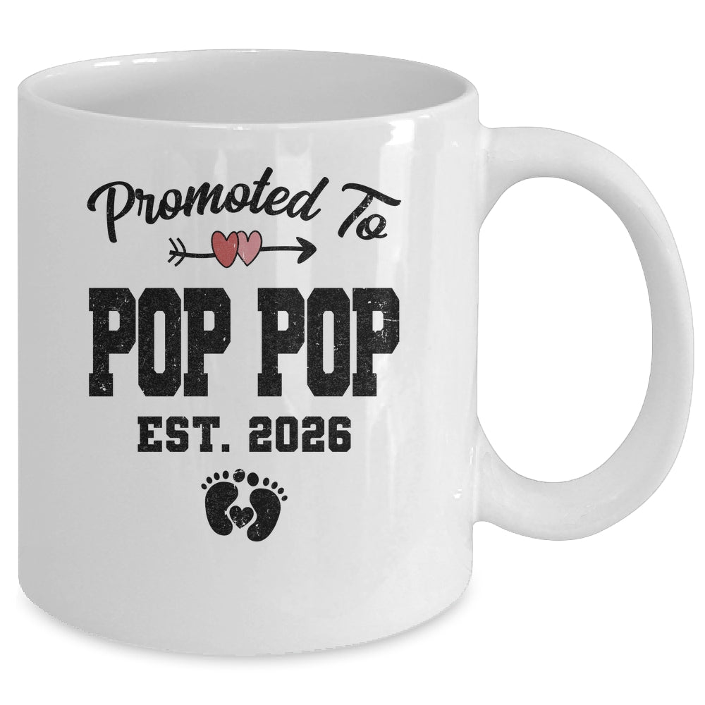 Promoted To Pop Pop Est 2026 First Time Fathers Day Mug | teecentury