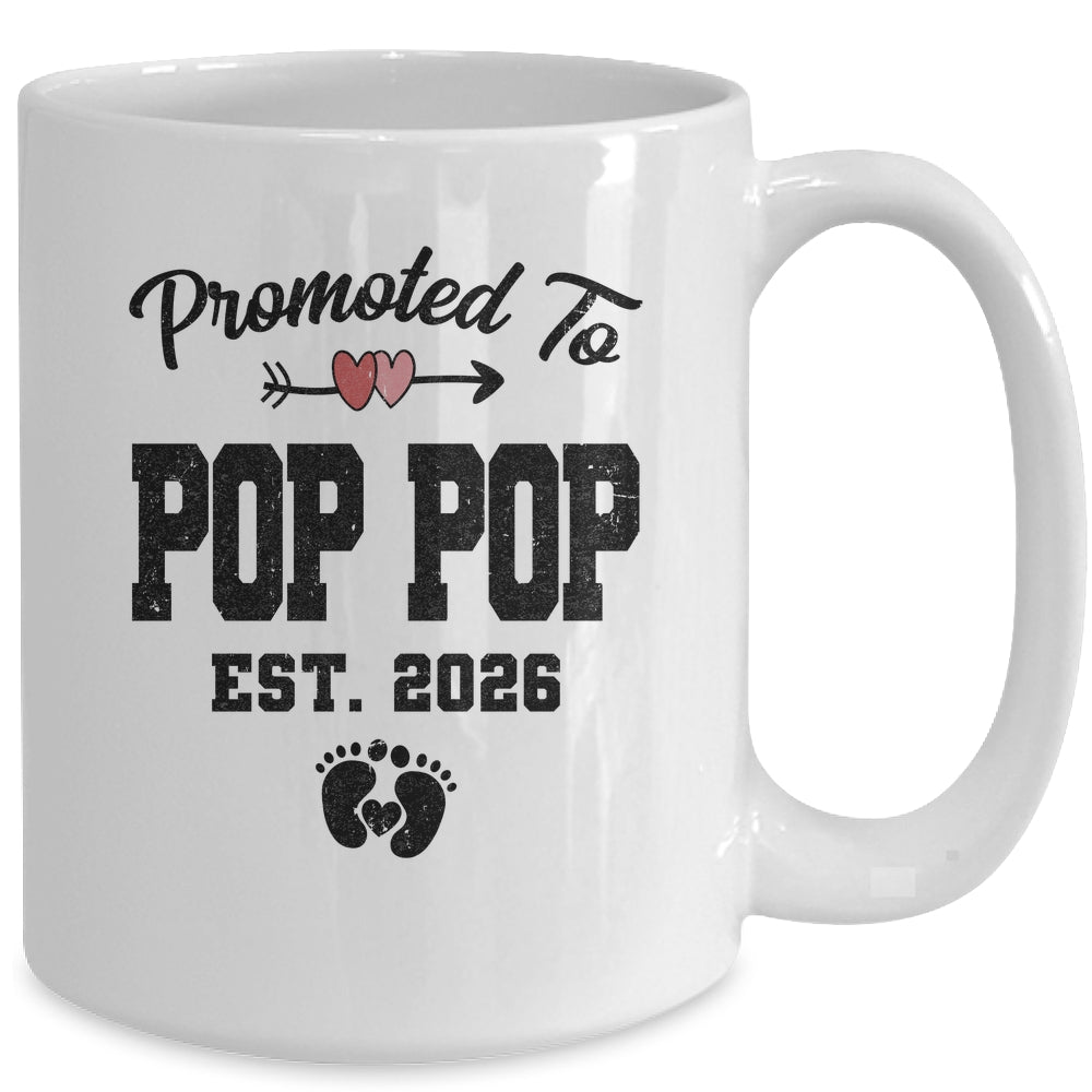 Promoted To Pop Pop Est 2026 First Time Fathers Day Mug | teecentury