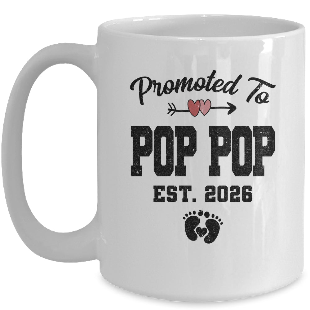 Promoted To Pop Pop Est 2026 First Time Fathers Day Mug | teecentury