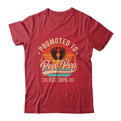 Promoted To Pop Pop Est 2026 Grandparents Baby Announcement Shirt & Hoodie | teecentury