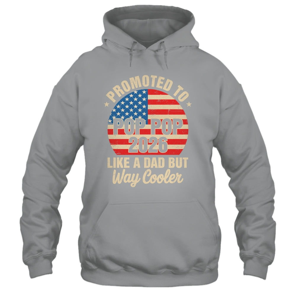 Promoted To Pop Pop Est 2026 Soon To Be New Grandad US Flag Shirt & Hoodie | teecentury