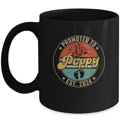 Promoted To Poppy 2024 Pregnancy New First Poppy Retro Mug | teecentury