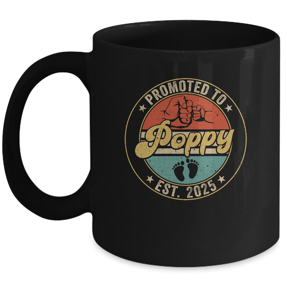 Promoted To Poppy 2025 Pregnancy New First Poppy Retro Mug | teecentury