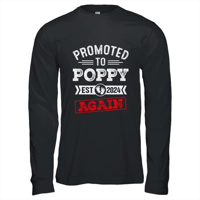 Promoted To Poppy Again 2024 Pregnancy Announcement Shirt & Hoodie | teecentury