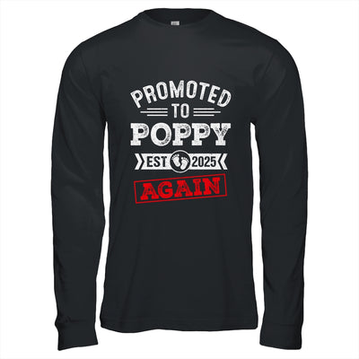 Promoted To Poppy Again 2025 Pregnancy Announcement Shirt & Hoodie | teecentury