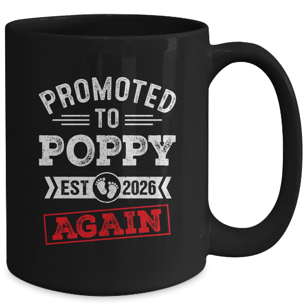 Promoted To Poppy Again 2026 Pregnancy Announcement Mug | teecentury