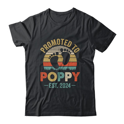 Promoted To Poppy Est 2024 Fathers Day Vintage Shirt & Tank Top | teecentury