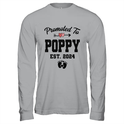 Promoted To Poppy Est 2024 First Time Fathers Day Shirt & Hoodie | teecentury