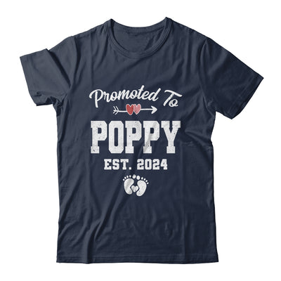 Promoted To Poppy Est 2024 Funny First Time Fathers Day Shirt & Hoodie | teecentury