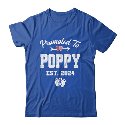 Promoted To Poppy Est 2024 Funny First Time Fathers Day Shirt & Hoodie | teecentury