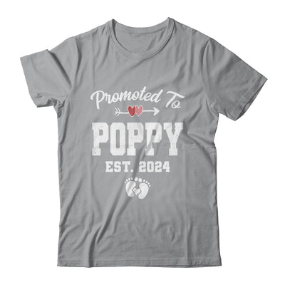 Promoted To Poppy Est 2024 Funny First Time Fathers Day Shirt & Hoodie | teecentury