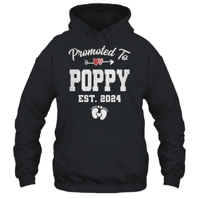 Promoted To Poppy Est 2024 Funny First Time Fathers Day Shirt & Hoodie | teecentury