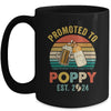 Promoted To Poppy Est 2024 Vintage New Poppy Fathers Day Mug | teecentury