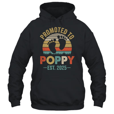 Promoted To Poppy Est 2025 Fathers Day Vintage Shirt & Hoodie | teecentury
