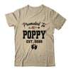 Promoted To Poppy Est 2025 First Time Fathers Day Shirt & Hoodie | teecentury