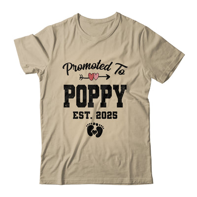 Promoted To Poppy Est 2025 First Time Fathers Day Shirt & Hoodie | teecentury