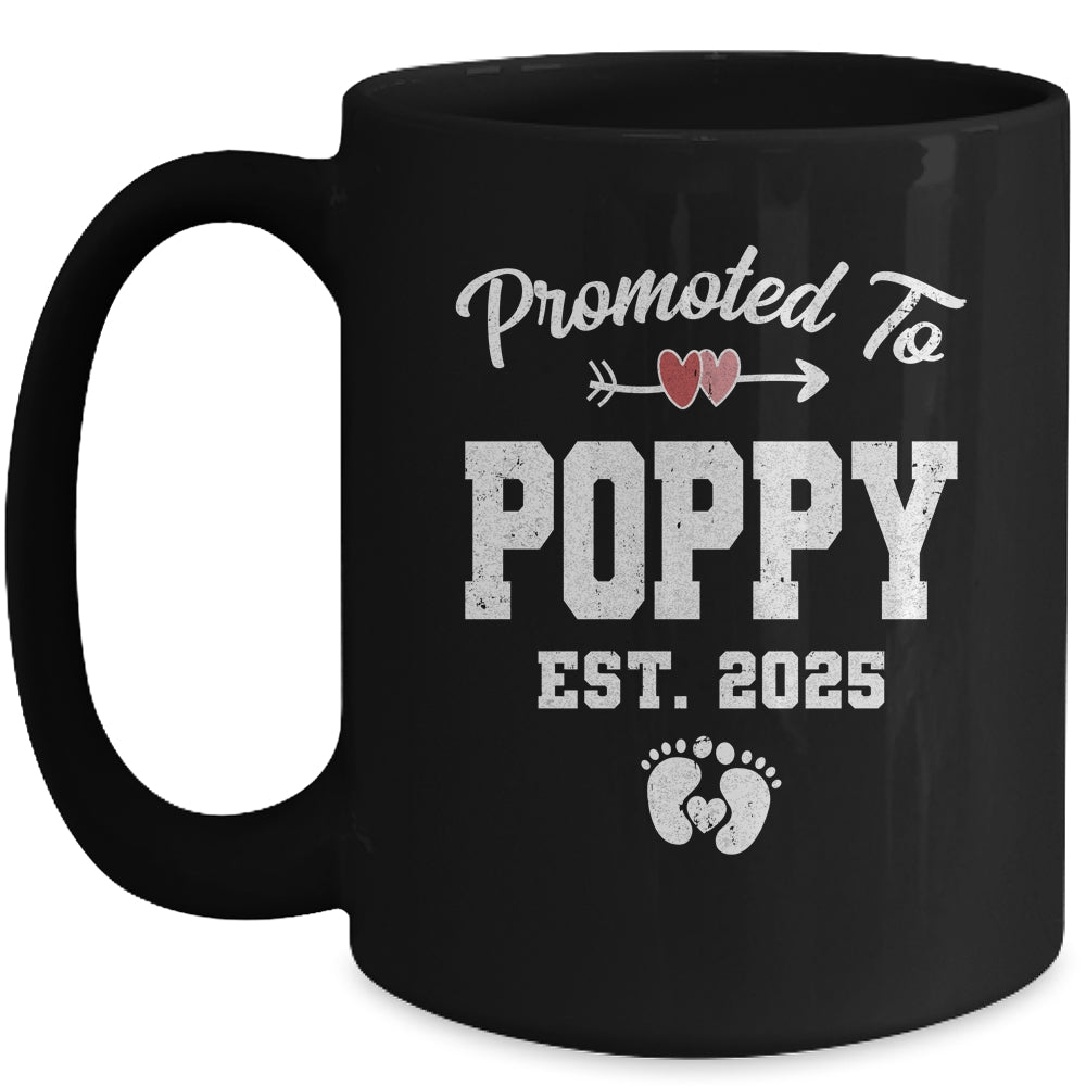 Promoted To Poppy Est 2025 Funny First Time Fathers Day Mug | teecentury