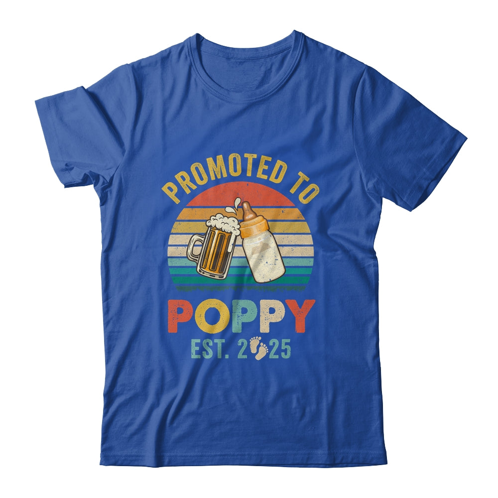 Promoted To Poppy Est 2025 Vintage New Poppy Fathers Day Shirt & Hoodie | teecentury