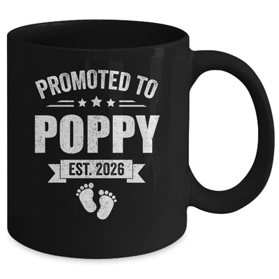 Promoted To Poppy Est 2026 Fathers Day First Time New Poppy Mug | teecentury