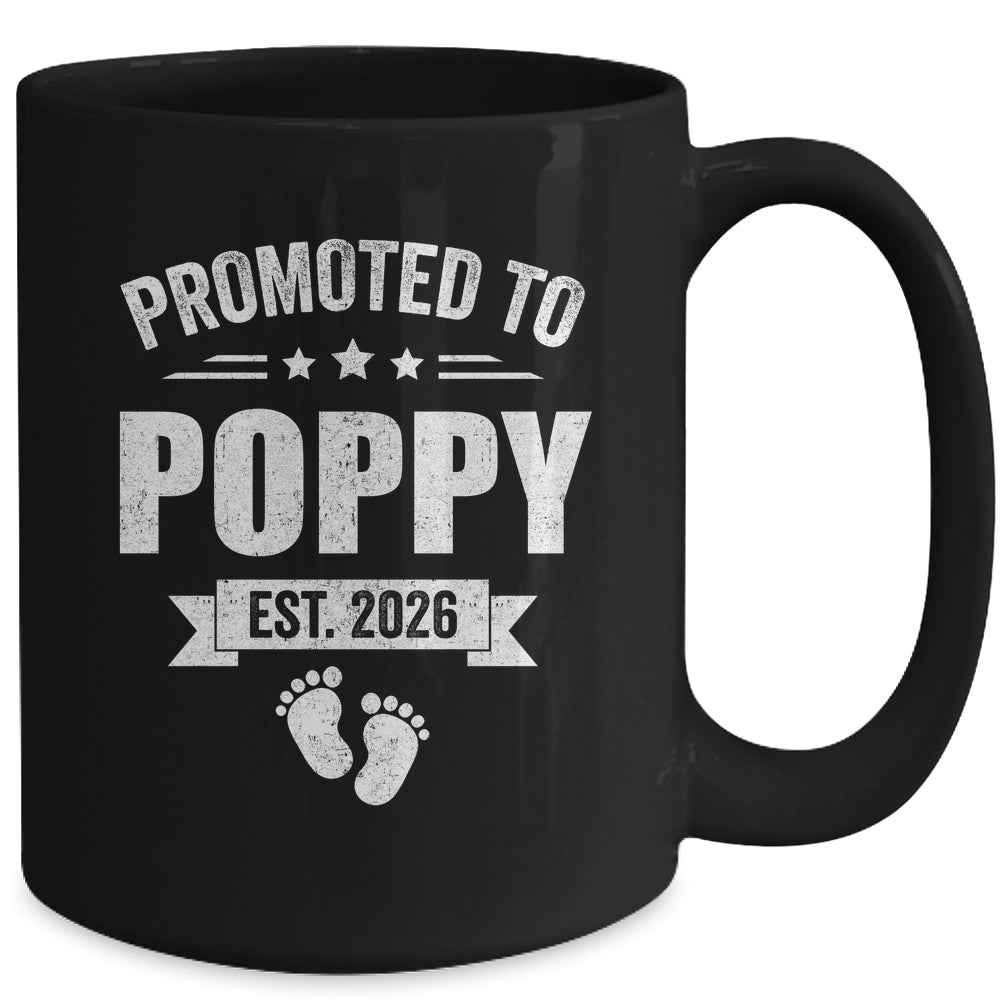 Promoted To Poppy Est 2026 Fathers Day First Time New Poppy Mug | teecentury
