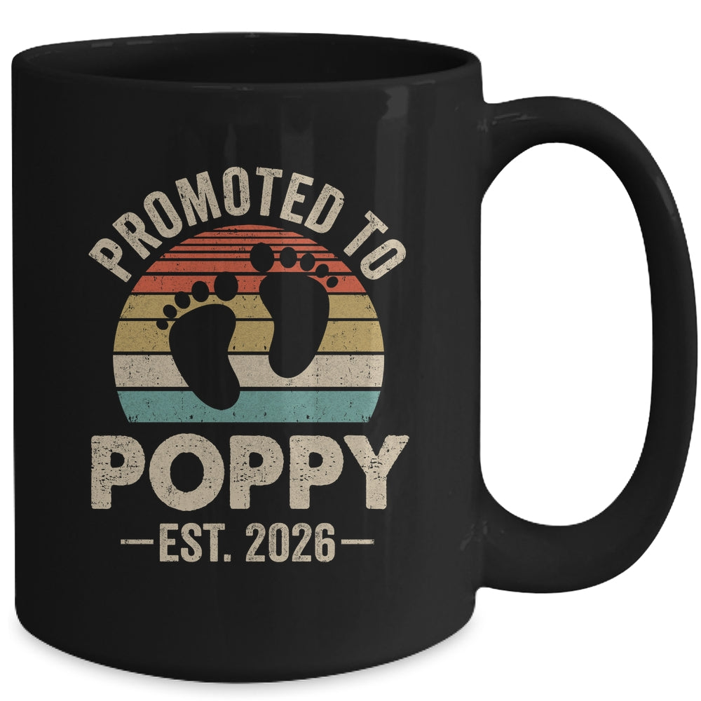 Promoted To Poppy Est 2026 Fathers Day Vintage Mug | teecentury