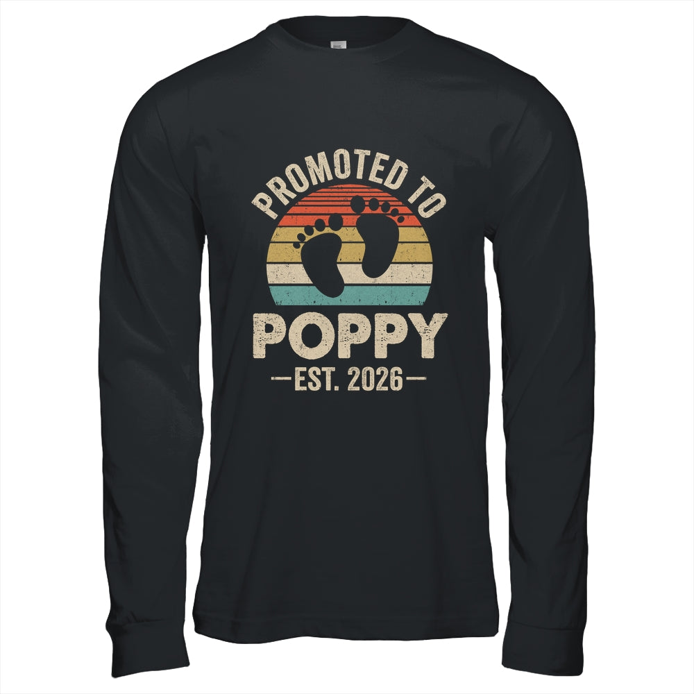 Promoted To Poppy Est 2026 Fathers Day Vintage Shirt & Hoodie | teecentury