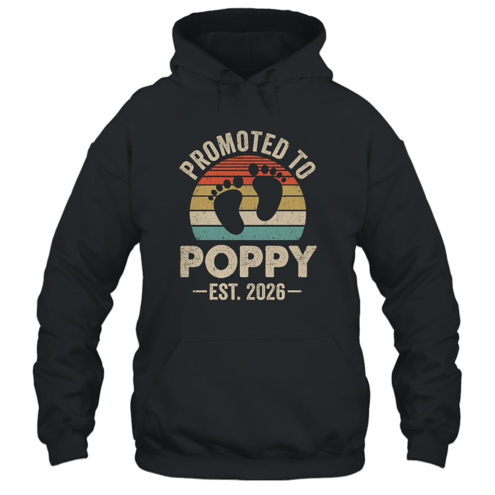 Promoted To Poppy Est 2026 Fathers Day Vintage Shirt & Hoodie | teecentury