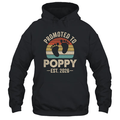 Promoted To Poppy Est 2026 Fathers Day Vintage Shirt & Hoodie | teecentury