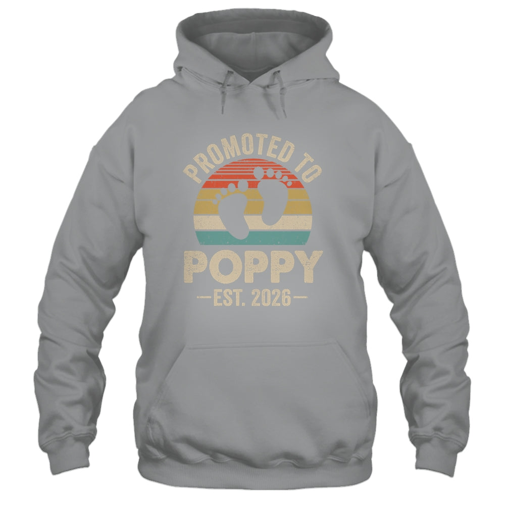 Promoted To Poppy Est 2026 Fathers Day Vintage Shirt & Hoodie | teecentury
