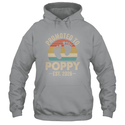 Promoted To Poppy Est 2026 Fathers Day Vintage Shirt & Hoodie | teecentury