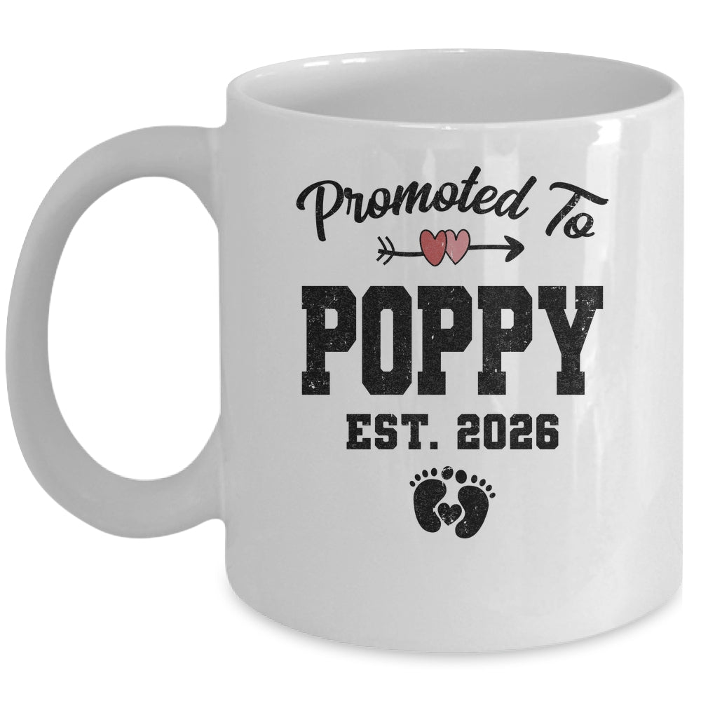 Promoted To Poppy Est 2026 First Time Fathers Day Mug | teecentury