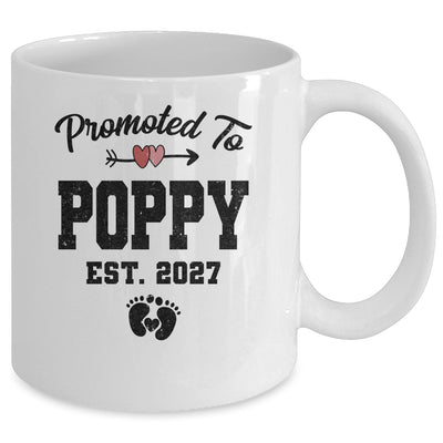 Promoted To Poppy Est 2027 First Time Fathers Day Mug | teecentury