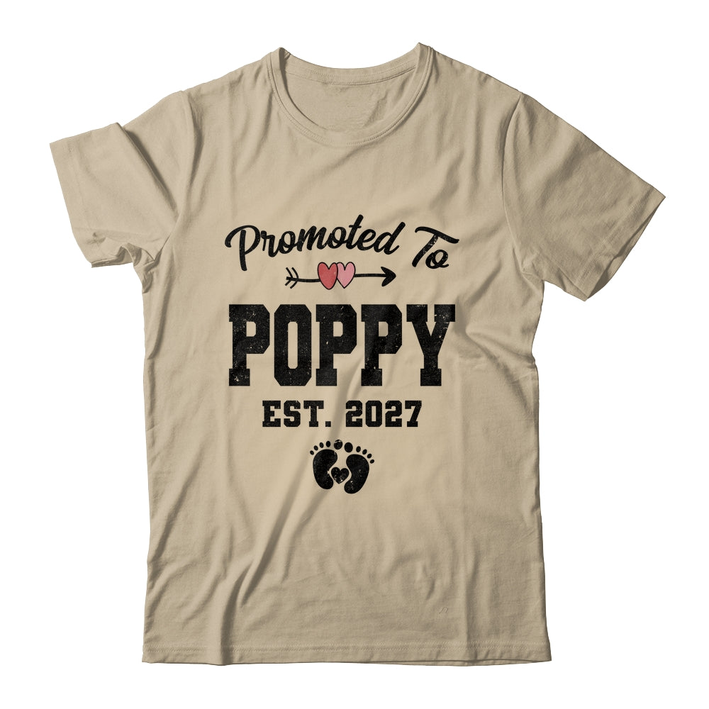 Promoted To Poppy Est 2027 First Time Fathers Day Shirt & Hoodie | teecentury