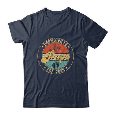 Promoted To Pops 2025 Pregnancy New First Pops Retro Shirt & Hoodie | teecentury