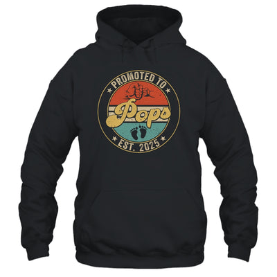 Promoted To Pops 2025 Pregnancy New First Pops Retro Shirt & Hoodie | teecentury