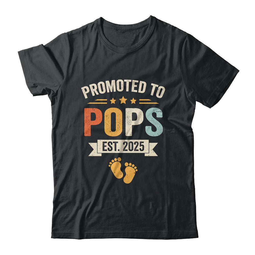 Promoted To Pops 2025 Retro Soon To Be Pops Est 2025 Shirt & Hoodie | teecentury