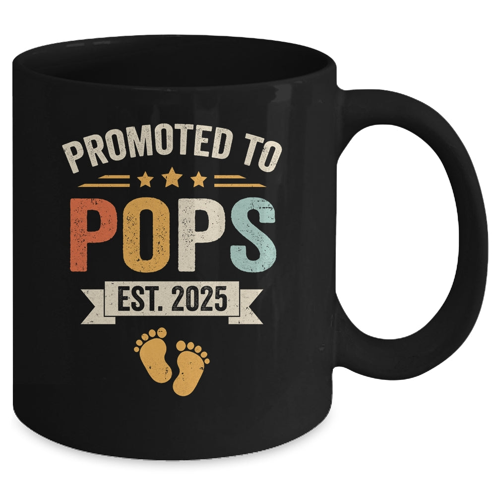 Promoted To Pops 2025 Retro Soon To Be Pops Est 2025 Mug | teecentury